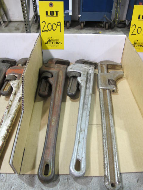LOT (3) 18" RIDGE PIPE WRENCHES (G-49) LOADING & HANDLING FEE $10-2009