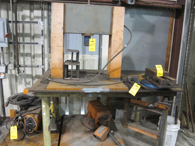 H-FRAME PRESS W/MULTI SPEED POWER UNITS, WILTON 8" MACHINE VISE AND TOOLING (G-49) LOADING & HANDLING FEE $200-2107