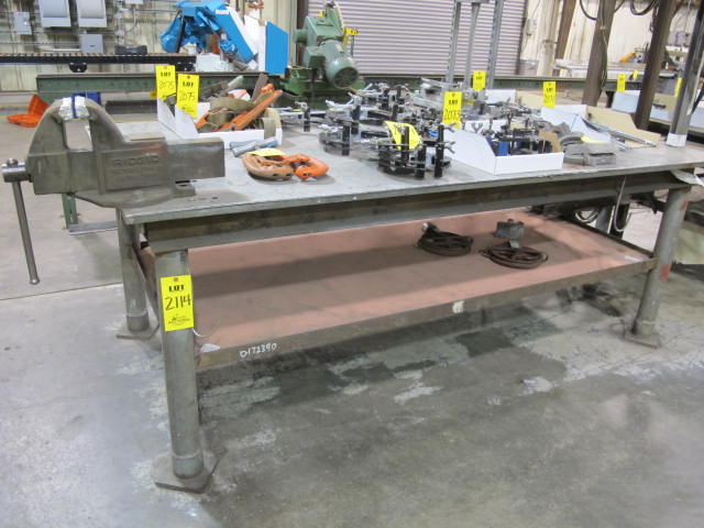 48"X96"X1" WELDING TABLE W/ RIDGID VISE (G-49) LOADING & HANDLING FEE $100-2114