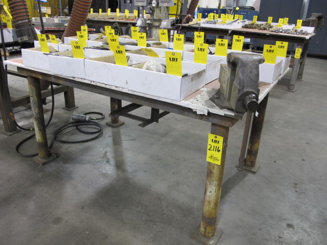 48"X72"X1/2" WELDING TABLE W/ RIDGID VISE (G-49) LOADING & HANDLING FEE $100-2116