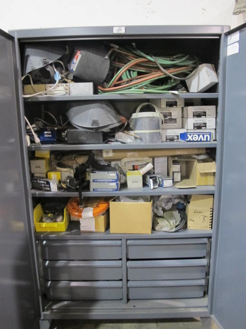 STRONG HOLD 2-DOOR CABINET W/ WELDING SUPPLIES (G-49) LOADING & HANDLING FEE $50-2127