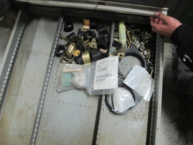 LYON 9-DRAWER INDUSTRIAL PARTS CABINET W/ BRASS FITTINGS (G-49) LOADING & HANDLING FEE $50-2148