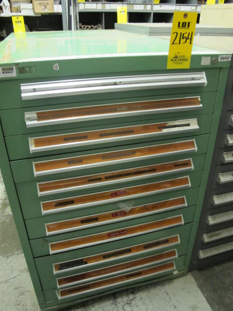 STANLEY VIDMAR 11-DRAWER INDUSTRIAL PARTS CABINET W/ CONTENTS (G-49) LOADING & HANDLING FEE $50-2154