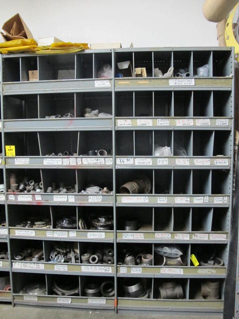 LOT LARGE QTY PIPE FITTINGS (CONTENTS ONLY, NO SHELVING) (G-49) (TO BE PURCHASED ONLY BY AN INSURED BUYER, TO BE LOADED BY HAND. NO FORKLIFT USE ALLOWED.)-2156