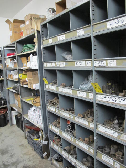 LOT LARGE QTY PIPE FITTINGS (CONTENTS ONLY, NO SHELVING) (G-49) (TO BE PURCHASED ONLY BY AN INSURED BUYER, TO BE LOADED BY HAND. NO FORKLIFT USE ALLOWED.)-2156