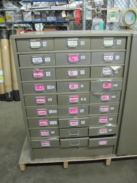 LOT ROOM W/ BOLTS, DRILLS, COUPLINGS, FLANGES, THREADED ROD & RELATED ITEMS (CONTENTS ONLY, NO SHELVING) (G-49) (TO BE PURCHASED ONLY BY AN INSURED BUYER, TO BE LOADED BY HAND. NO FORKLIFT USE ALLOWED.)-2158