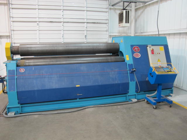 2002 MG ITALIA HELLER CNC 4 ROLL PLATE BENDER, TYPE EH-325 E, HYDRAULIC, 380 MM TOP ROLL, 350 MM LOWER ROLL, 290 MM SIDE ROLL, MAX. BENDING LENGTH 3.100MM, MAX. THICKNESS 25 MM, CN-WIN 98 CNC CONTROL, S/N 01262 (G-49) LOADING & HANDLING FEE $2,500-2183