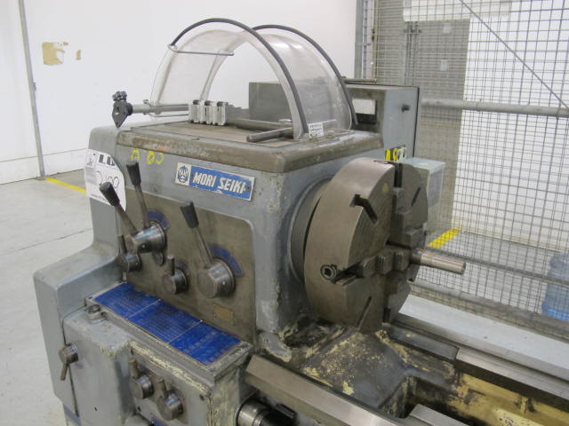 MORI SEIKI MR 2000 ENGINE LATHE, 20" X 80" CC, 11.75" SWING OVER CROSS SLIDE, 8" 4 JAW CHUCK, 4" HOLE THRU, 22.4-1120 RPM, TAILSTOCK, STEADY REST, S/N 4572 (G-49) LOADING & HANDLING FEE $750-2189