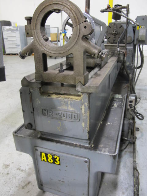 MORI SEIKI MR 2000 ENGINE LATHE, 20" X 80" CC, 11.75" SWING OVER CROSS SLIDE, 8" 4 JAW CHUCK, 4" HOLE THRU, 22.4-1120 RPM, TAILSTOCK, STEADY REST, S/N 4572 (G-49) LOADING & HANDLING FEE $750-2189