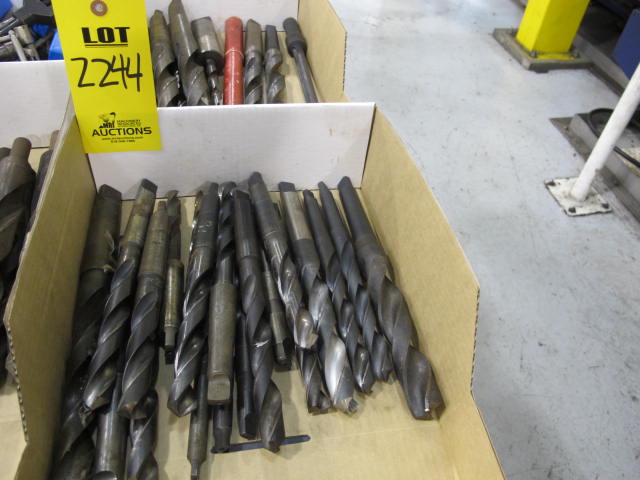 LOT (7) BOXES MISC STRAIGHT & TAPERED SHANK DRILL BITS (G-49) LOADING & HANDLING FEE $10-2244