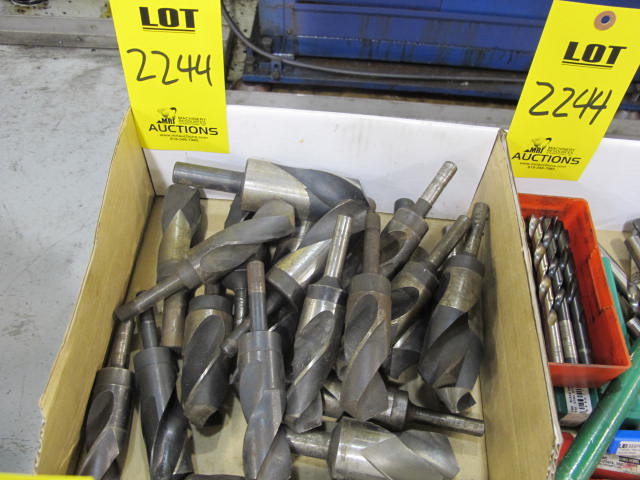 LOT (7) BOXES MISC STRAIGHT & TAPERED SHANK DRILL BITS (G-49) LOADING & HANDLING FEE $10-2244