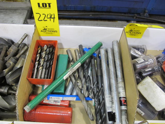 LOT (7) BOXES MISC STRAIGHT & TAPERED SHANK DRILL BITS (G-49) LOADING & HANDLING FEE $10-2244