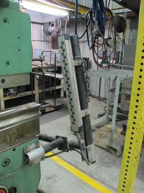 WYSONG 150-10, 12' X 150 TON CAPACITY, HYDRAULIC, 120" BETWEEN HOUSING, MOTORIZED RAM ADJUSTMENT, AIR FOOT PEDAL, PROTECH LIGHT CURTAINS, FRONT OPERATED BACK GAUGE, S/N P1341130 (G-40) LOADING & HANDLING FEE $1,500-2370