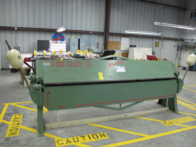 CHICAGO SB 1014 HAND BRAKE, 10' X 14 GAUGE, S/N 329643T (G-40) LOADING & HANDLING FEE $250-2372