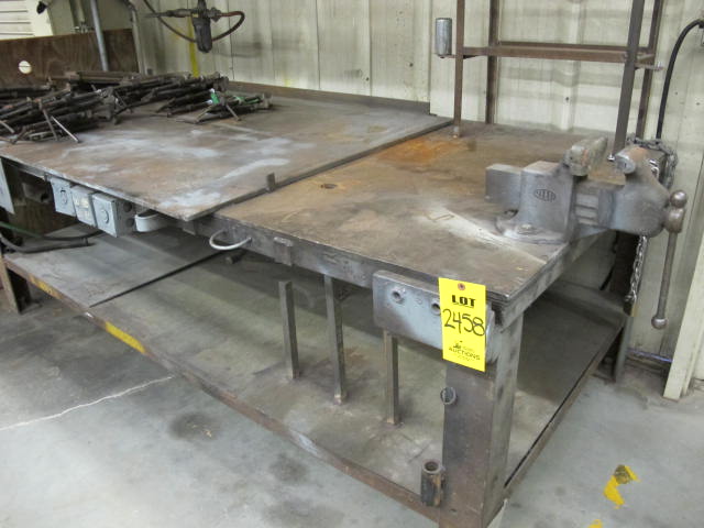 48"X203"X1/2" WELDING TABLE W/ VISE (G-20) LOADING & HANDLING FEE $100-2458