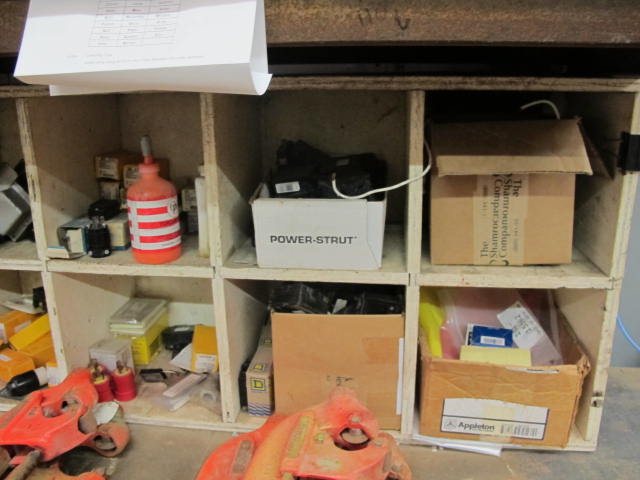 LARGE QUANTITY OF ELECTRICAL CONSISTING OF ALLIED POWER STRUT, APPLETON CONNECTORS, TAPS, FITTINGS, LOCK NUTS, SUPPORTS AND MISC (G-20) (TO BE PURCHASED ONLY BY AN INSURED BUYER, TO BE LOADED BY HAND. NO FORKLIFT USE ALLOWED.)-2474