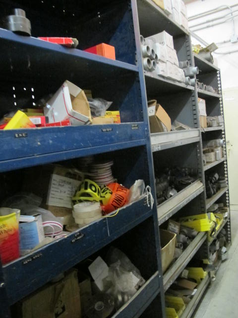 LARGE QUANTITY OF ELECTRICAL CONSISTING OF ALLIED POWER STRUT, APPLETON CONNECTORS, TAPS, FITTINGS, LOCK NUTS, SUPPORTS AND MISC (G-20) (TO BE PURCHASED ONLY BY AN INSURED BUYER, TO BE LOADED BY HAND. NO FORKLIFT USE ALLOWED.)-2474