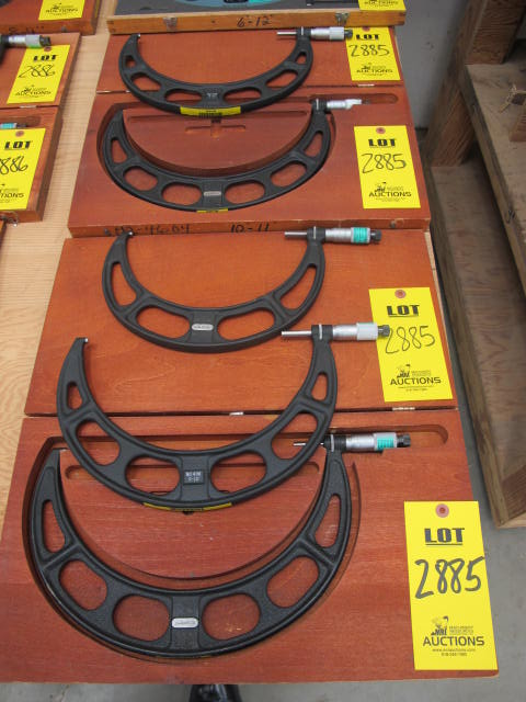 LOT (1) 8"-9" (2) 9"-10" (2) 10"-11" OD MICROMETERS (G-44) LOADING & HANDLING FEE $10-2885