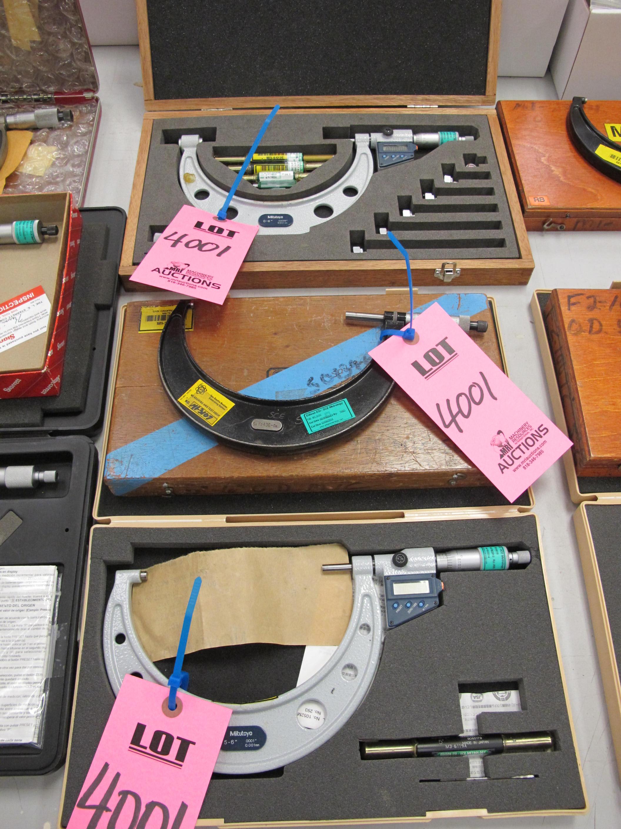 LOT (2) 5"-6" & (1) 0"-6" MICROMETERS (G-44) LOADING & HANDLING FEE $10-4001