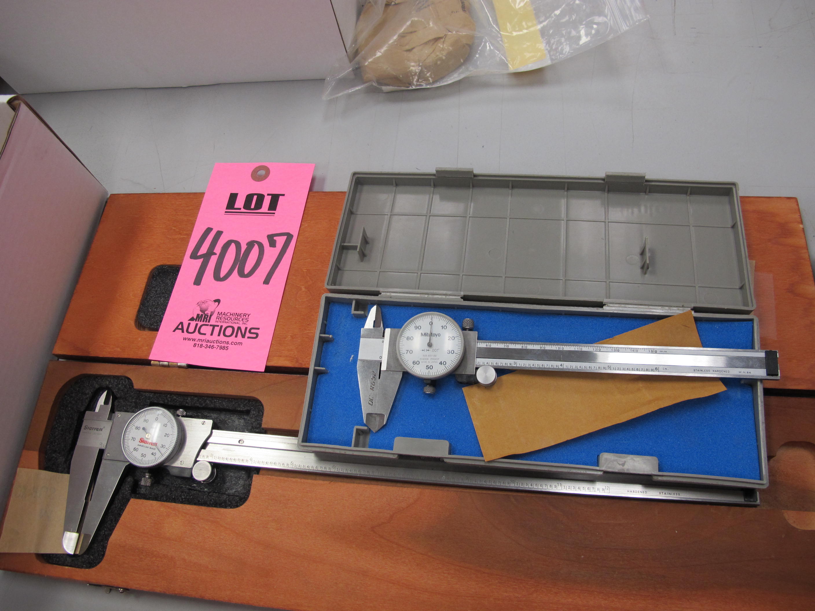 LOT (2) DIAL CALIPERS 0"-6" & 0"-=12" (G-44) LOADING & HANDLING FEE $10-4007
