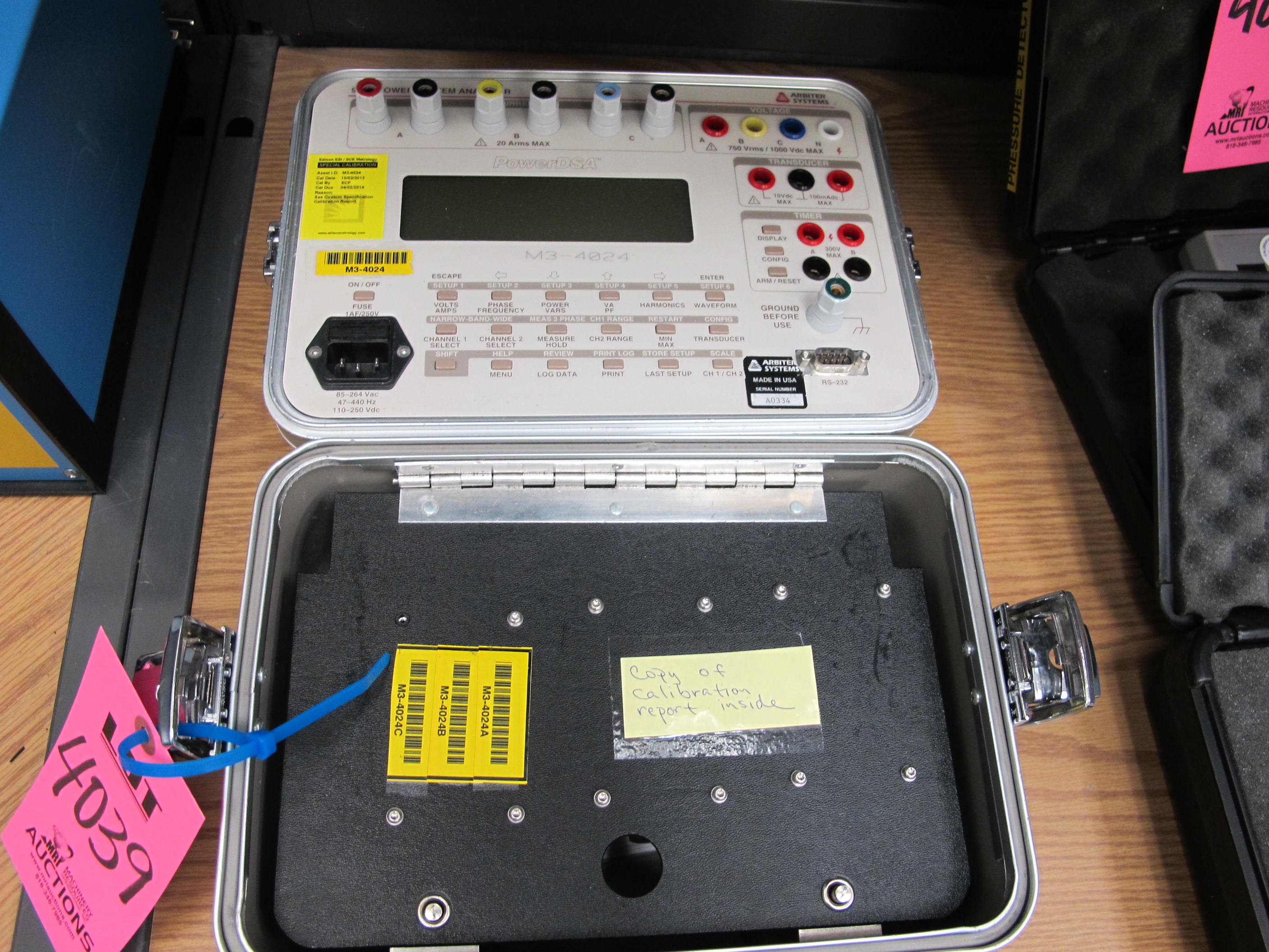 ARBITER SYSTEMS MODEL 931A POWER SYSTEM ANALYZER (G-44) LOADING & HANDLING FEE $10-4039