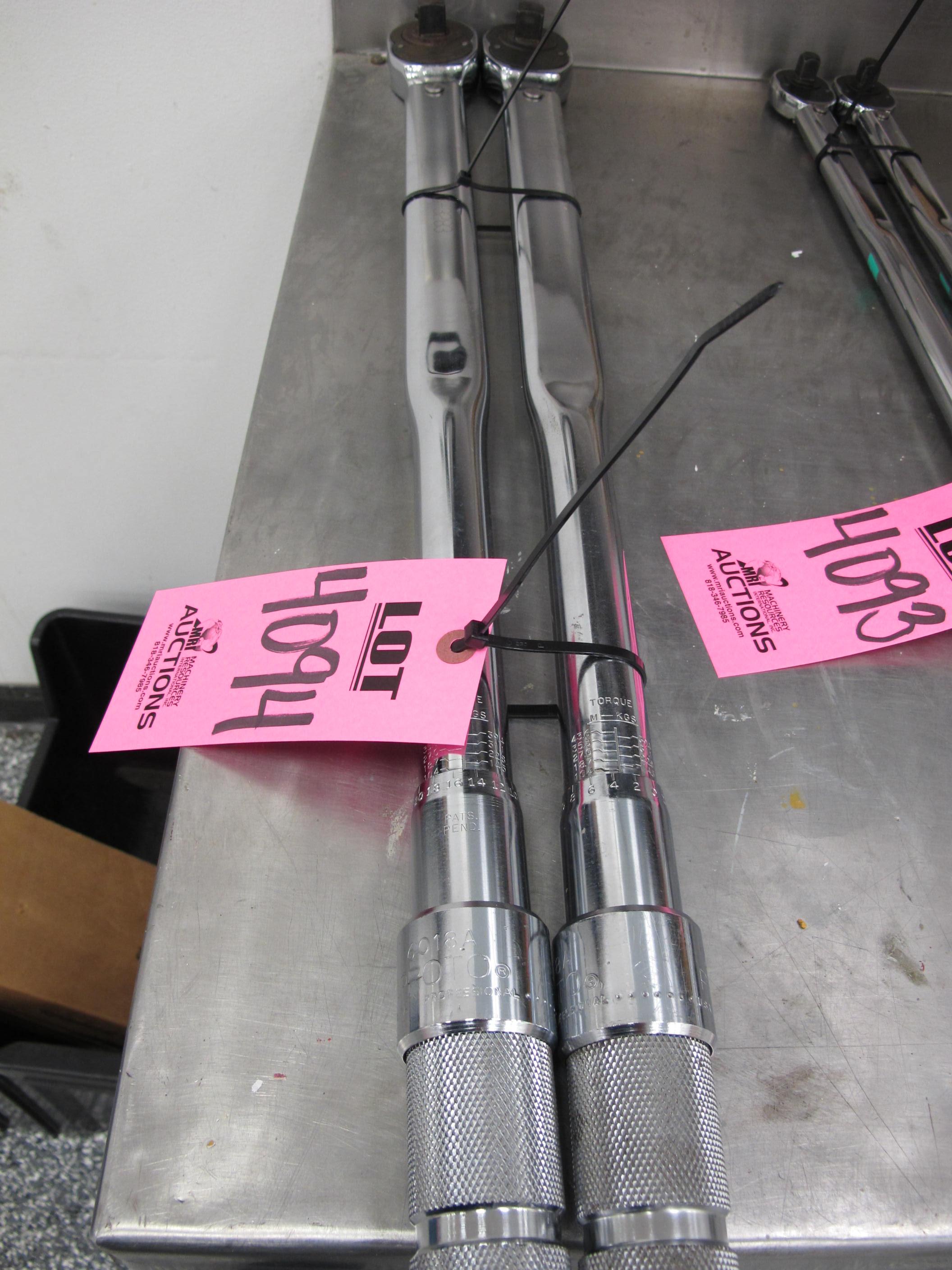 LOT (2) 3/4" TORQUE WRENCHES (G-44) LOADING & HANDLING FEE $10-4094