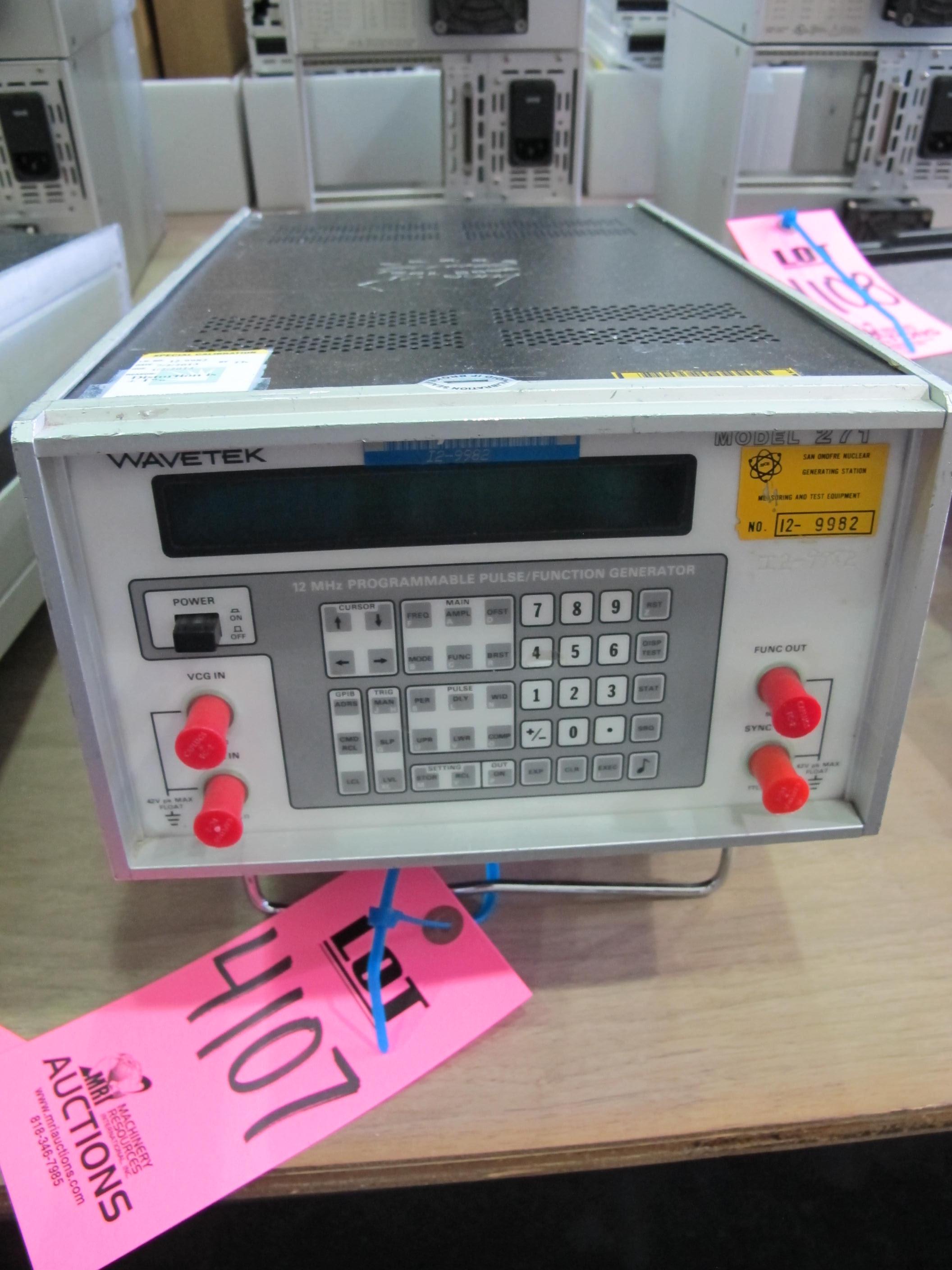 WAVETEK MODEL 271 12MHZ PROGRAMMABLE SYNTHESIZED FUNCTION GENERATOR (G-44) LOADING & HANDLING FEE $10-4107