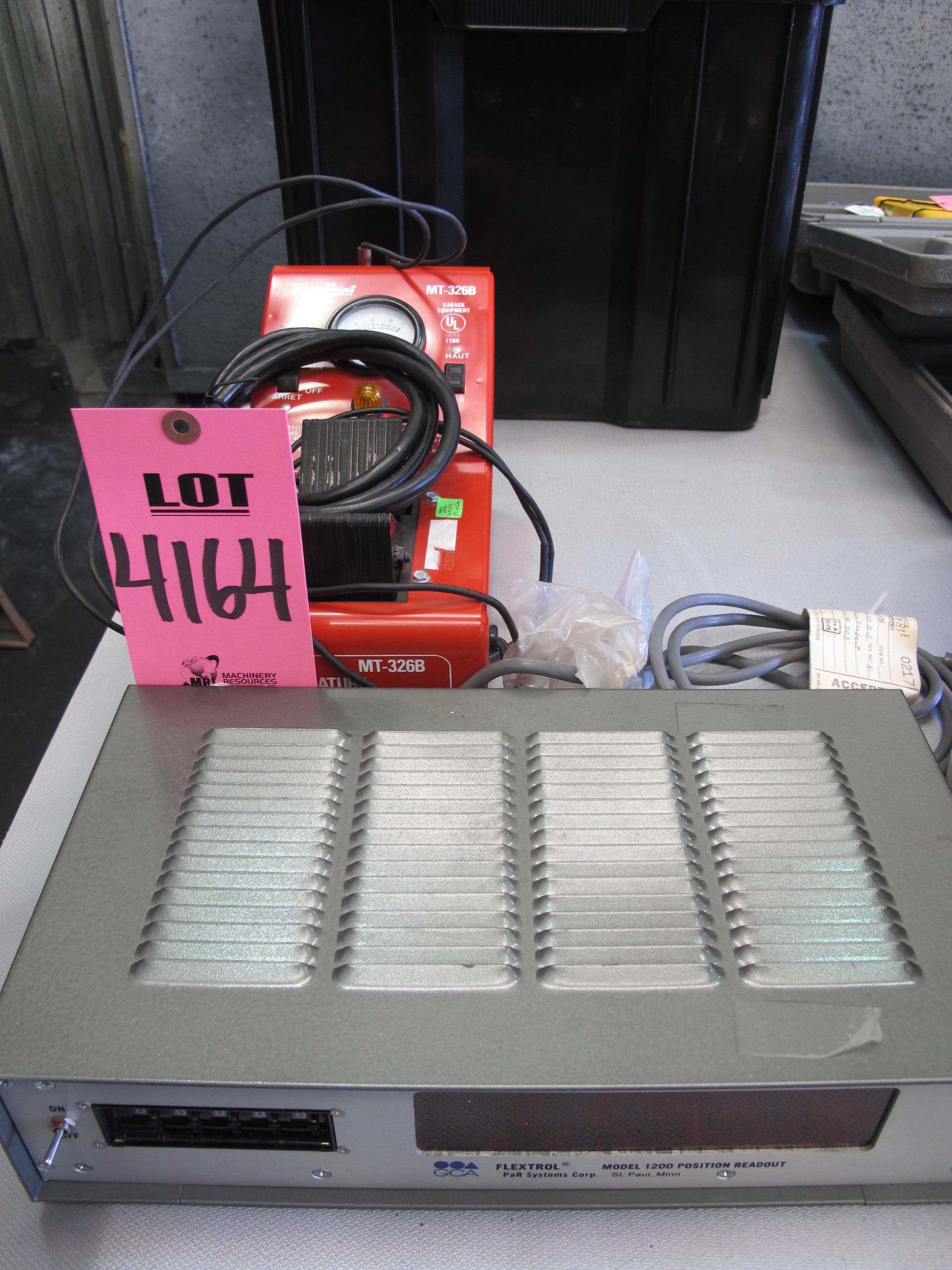BLUE POINT MODEL MT-326B ARMATURE GROWLER TESTER & FLEXTROL MODEL 1200 DIGITAL POSITION READOUT (G-44) LOADING & HANDLING FEE $10-4164