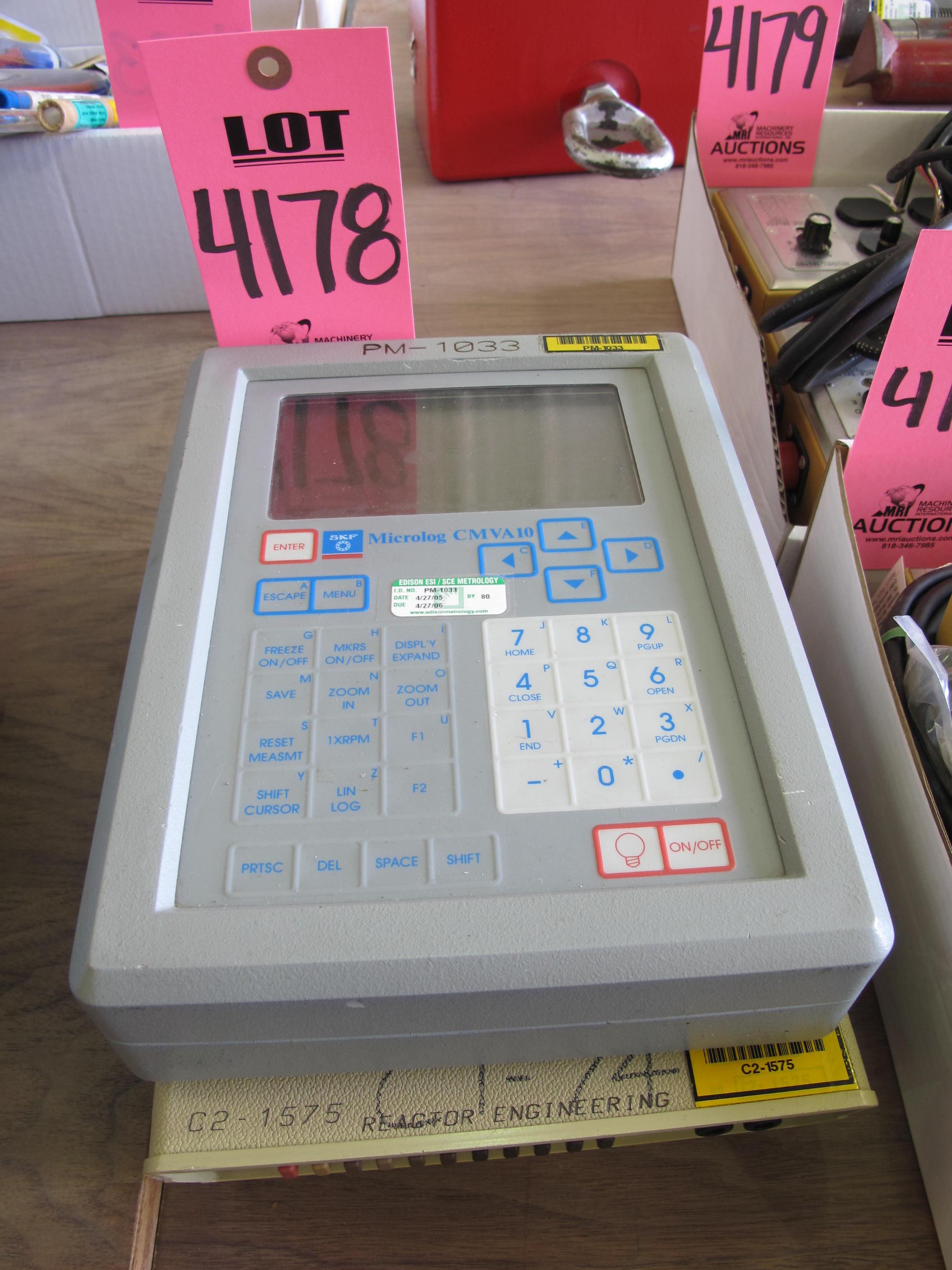 SKF/MICROLOG MODEL CMVA10 DIGITAL CONTROLLER (G-44) LOADING & HANDLING FEE $10-4178