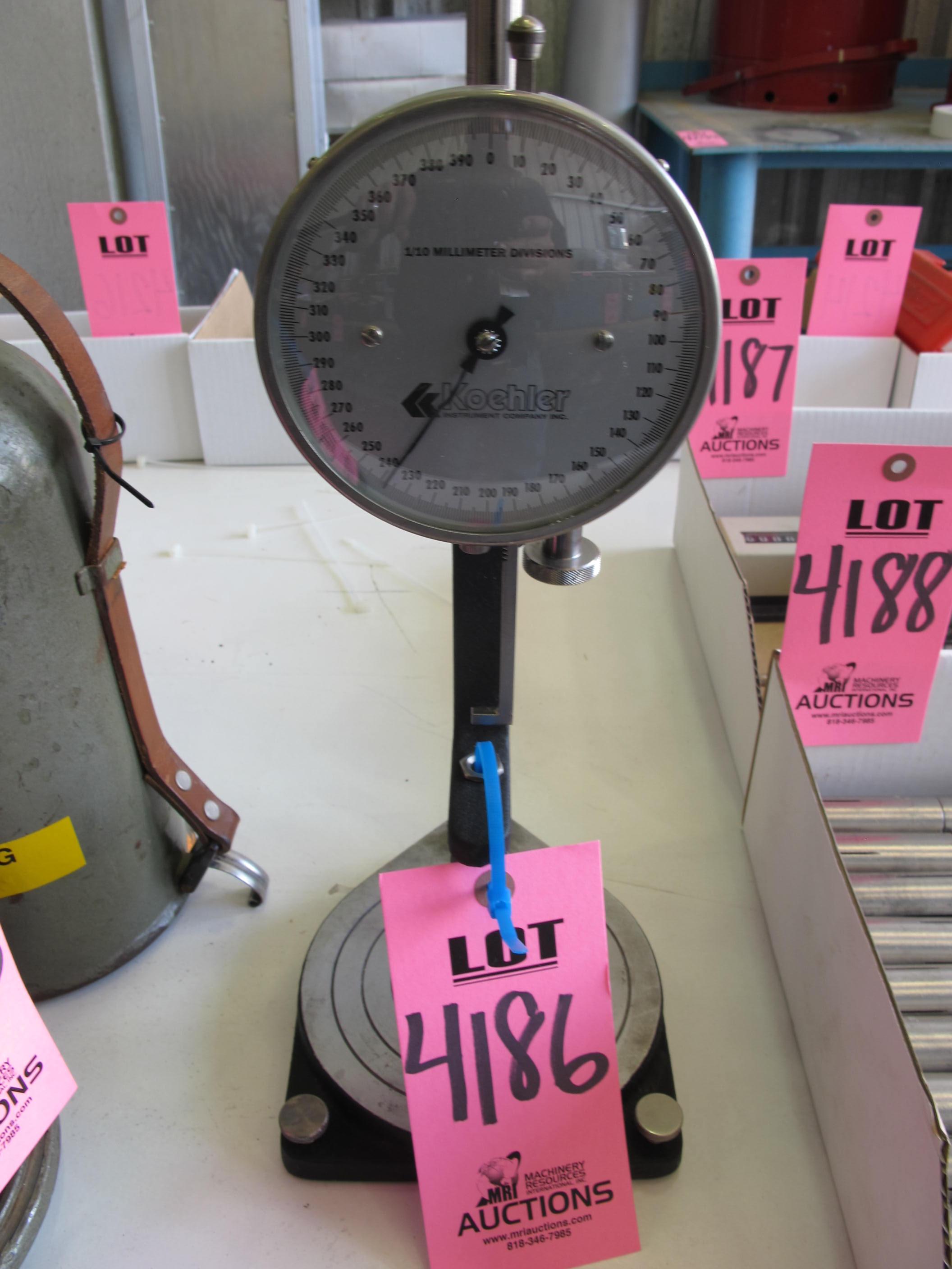 KOEHLER DIAL INDICATOR W/ STAND (G-44) LOADING & HANDLING FEE $10-4186