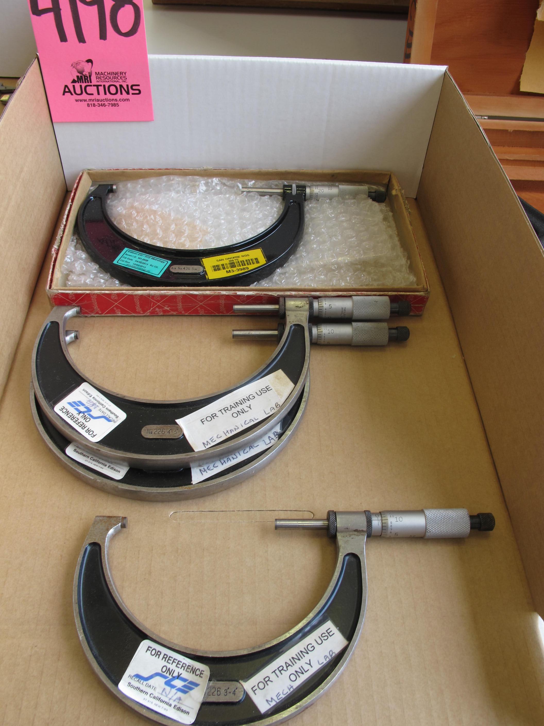 LOT (3) 4"-5" & (1) 3"-4" MICROMETERS (G-44) LOADING & HANDLING FEE $10-4198
