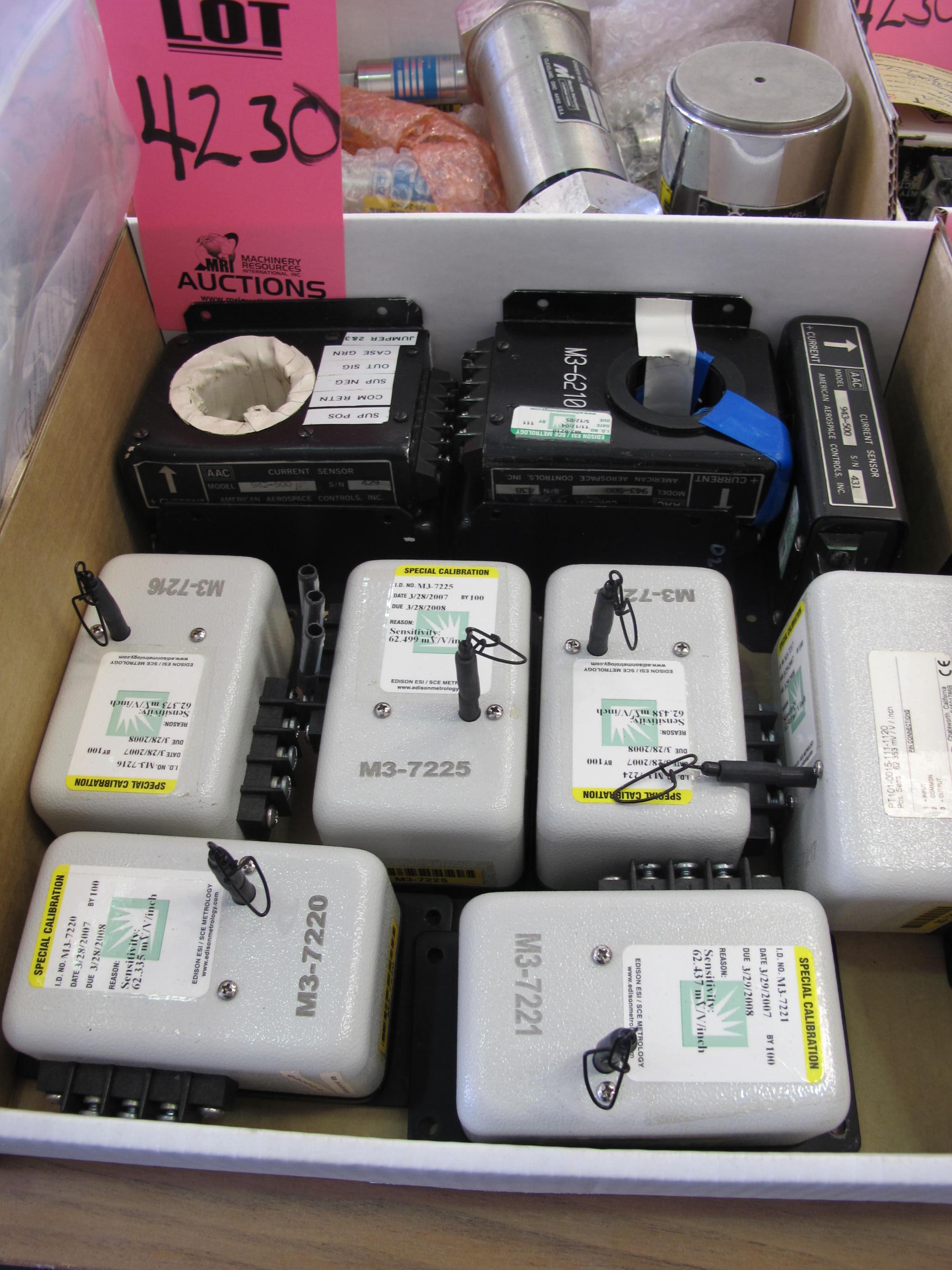 LOT (4) BOXES MISC LAMINAR FLOW ELEMENTS, (1) BOX MISC CURRENT SENSORS, (1) BOX MEASUREMENT CONTROL MODULES & (1) BOX TEST LEADS (G-44) LOADING & HANDLING FEE $10-4230
