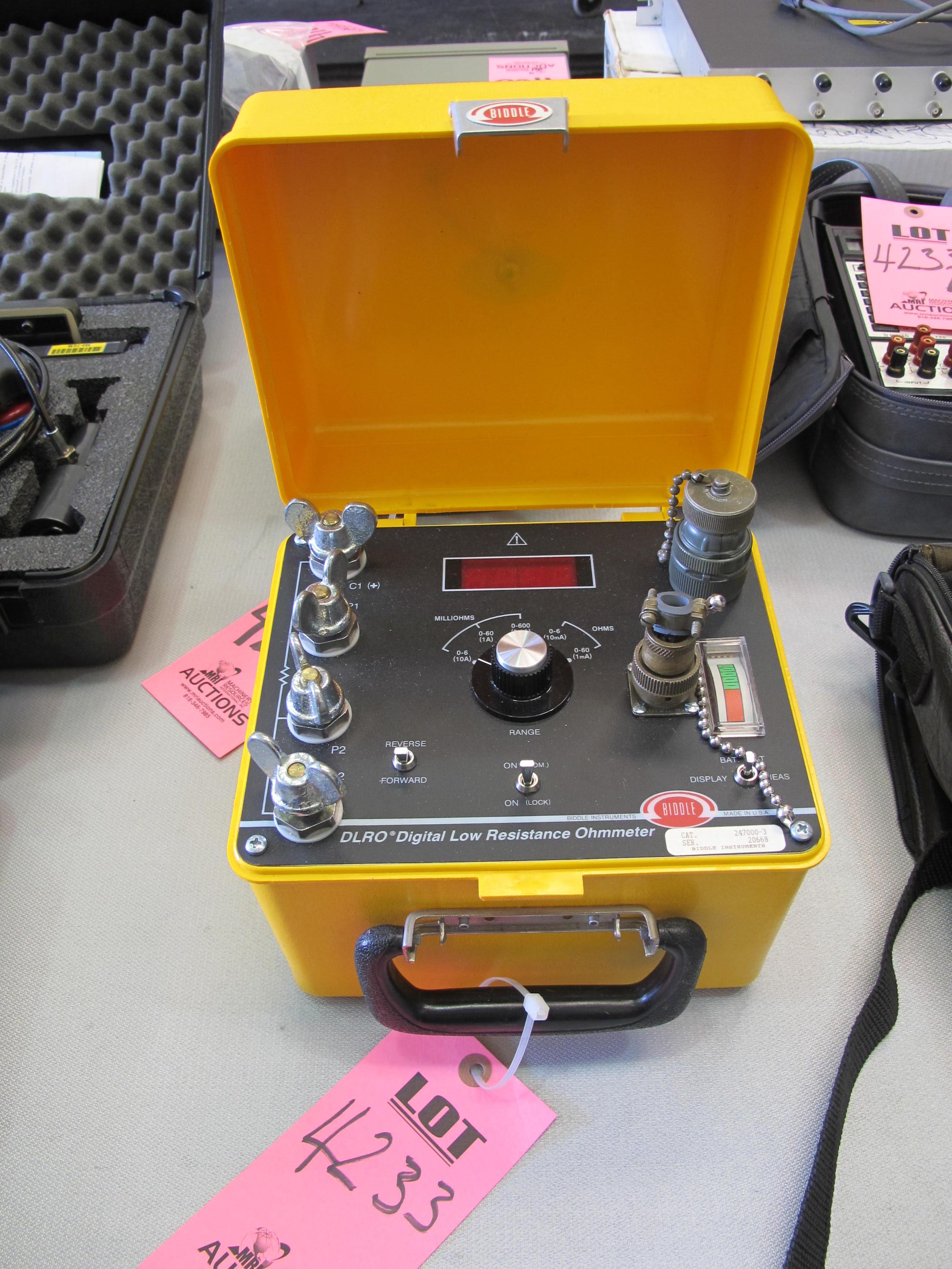 BIDDLE MODEL DLRO DIGITAL LOW RESISTANCE OHMMETER (G-44) LOADING & HANDLING FEE $10-4233
