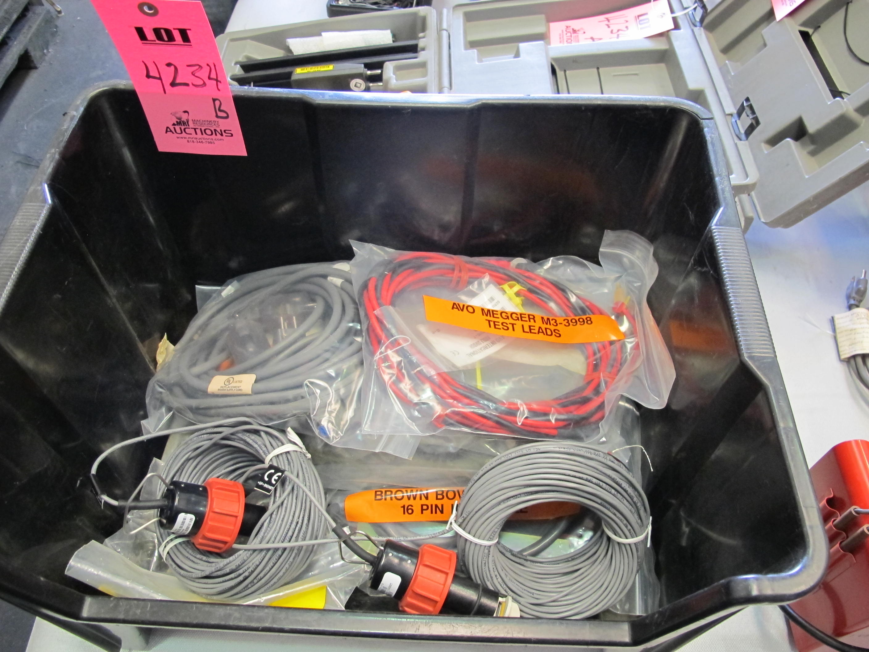 LOT MISC TEST LEADS, POWER CORDS & CABLES (G-44) LOADING & HANDLING FEE $10-4234B