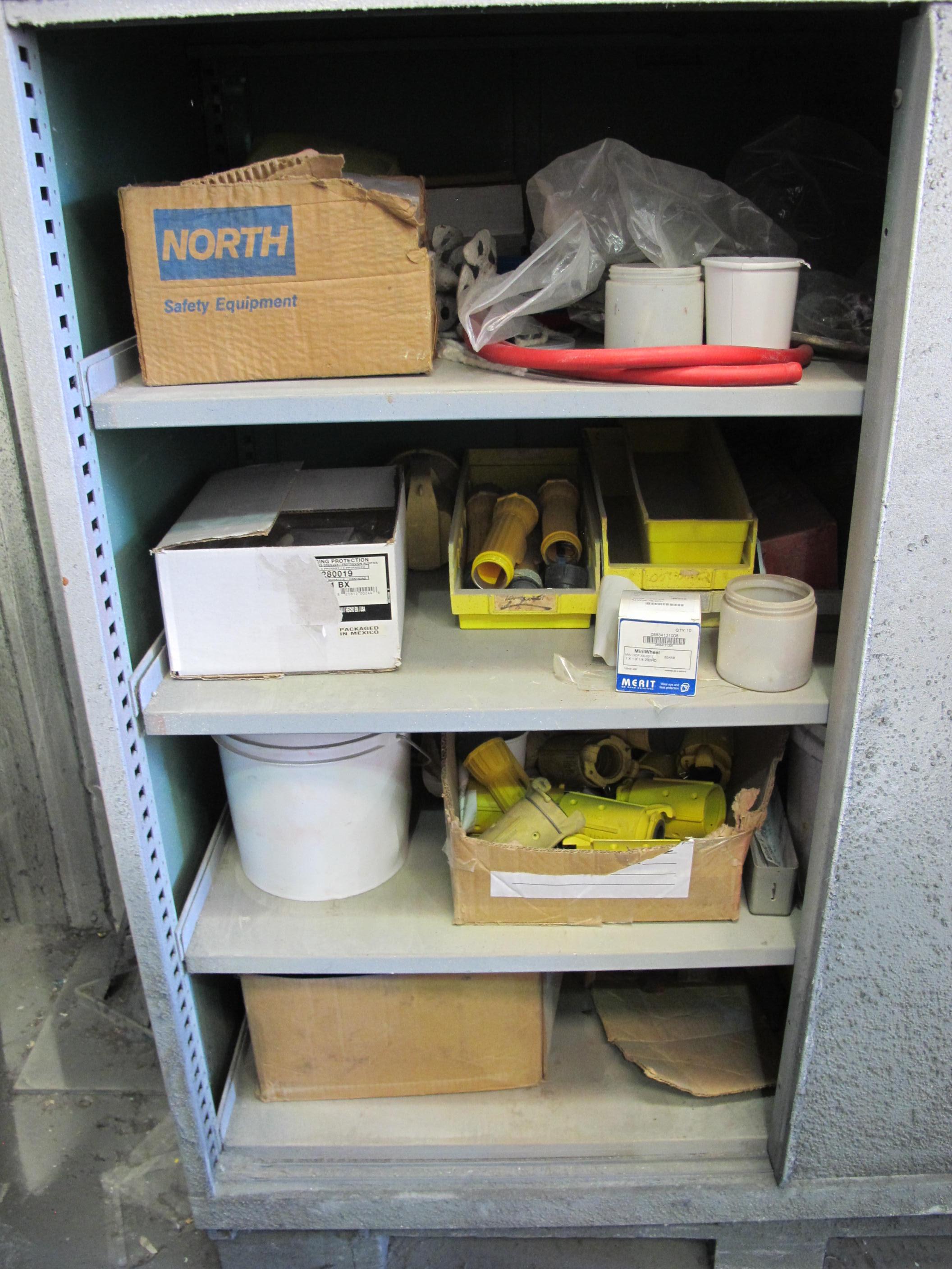 LOT (2) 2-DOOR HEAVY DUTY CABINETS W/ CONTENTS (G-44) LOADING & HANDLING FEE $100-4245