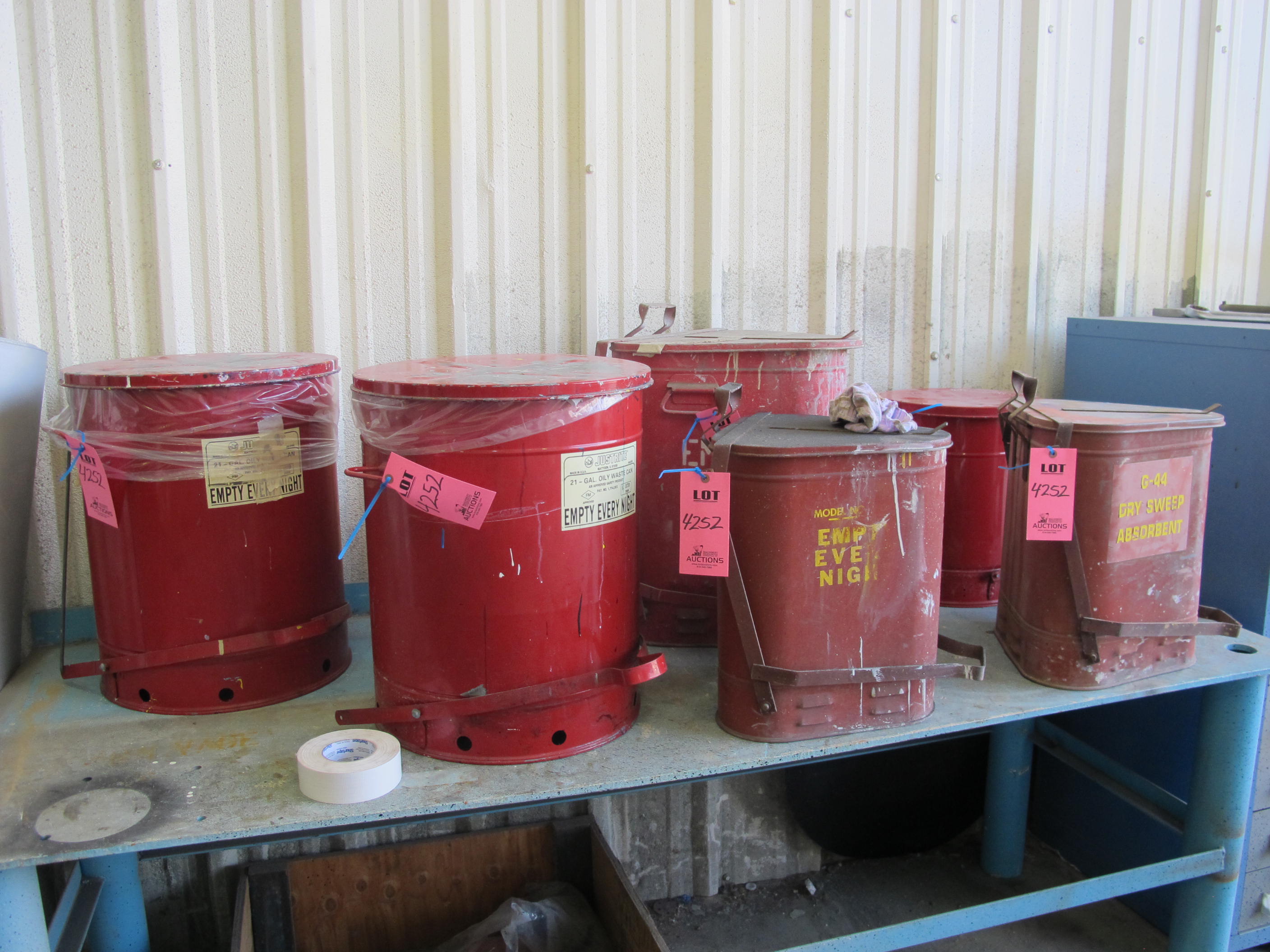 LOT (6) OILY WASTE CANS (G-44) LOADING & HANDLING FEE $25-4252