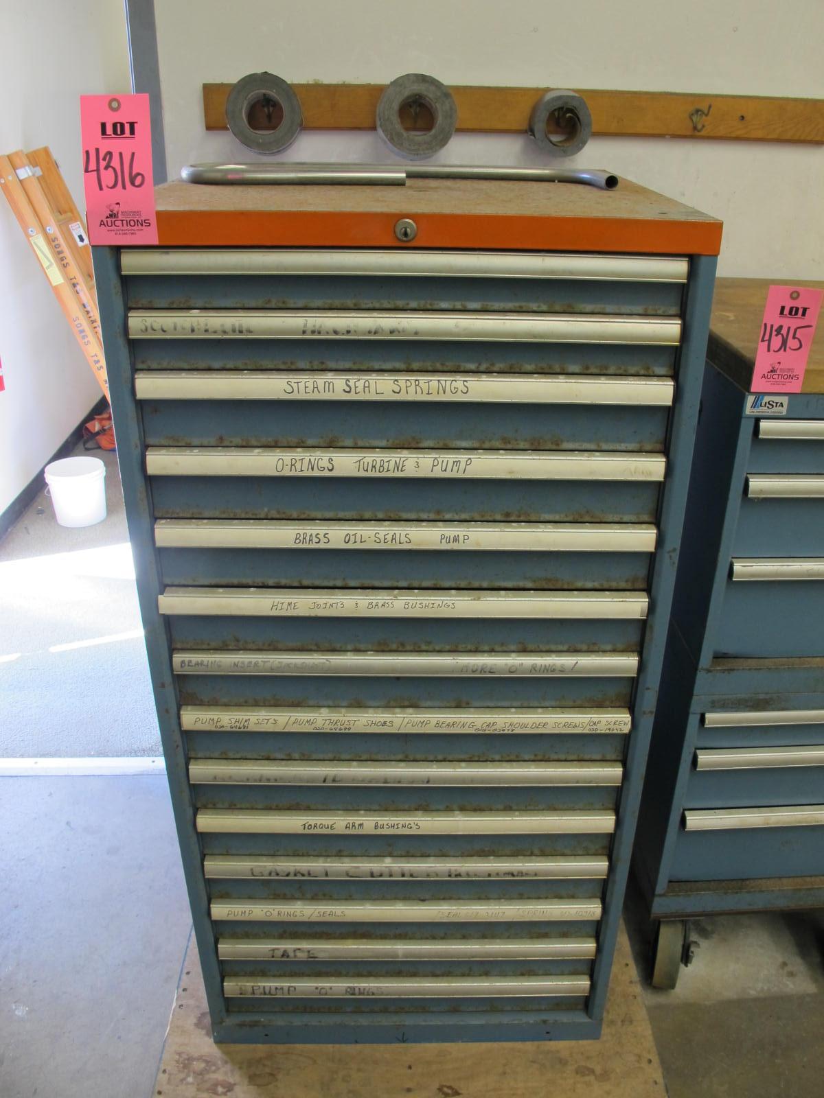 LISTA 14-DRAWER HEAVY DUTY INDUSTRIAL PARTS CABINET (G-30) LOADING & HANDLING FEE $50-4316