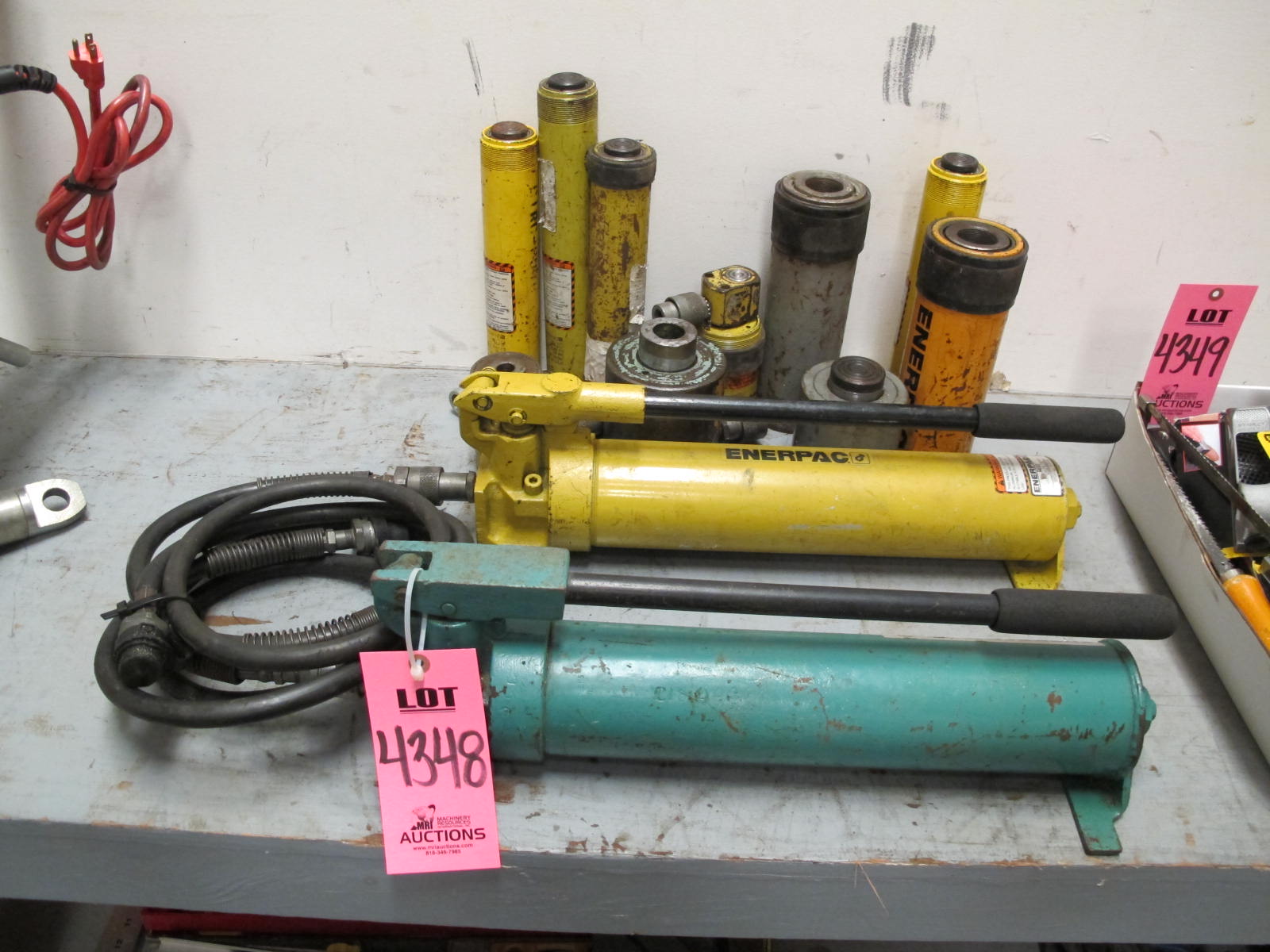 LOT (2) ENERPAC HYDRAULIC PORT-A-POWER W/ TOOLING (G-30) LOADING & HANDLING FEE $10-4348