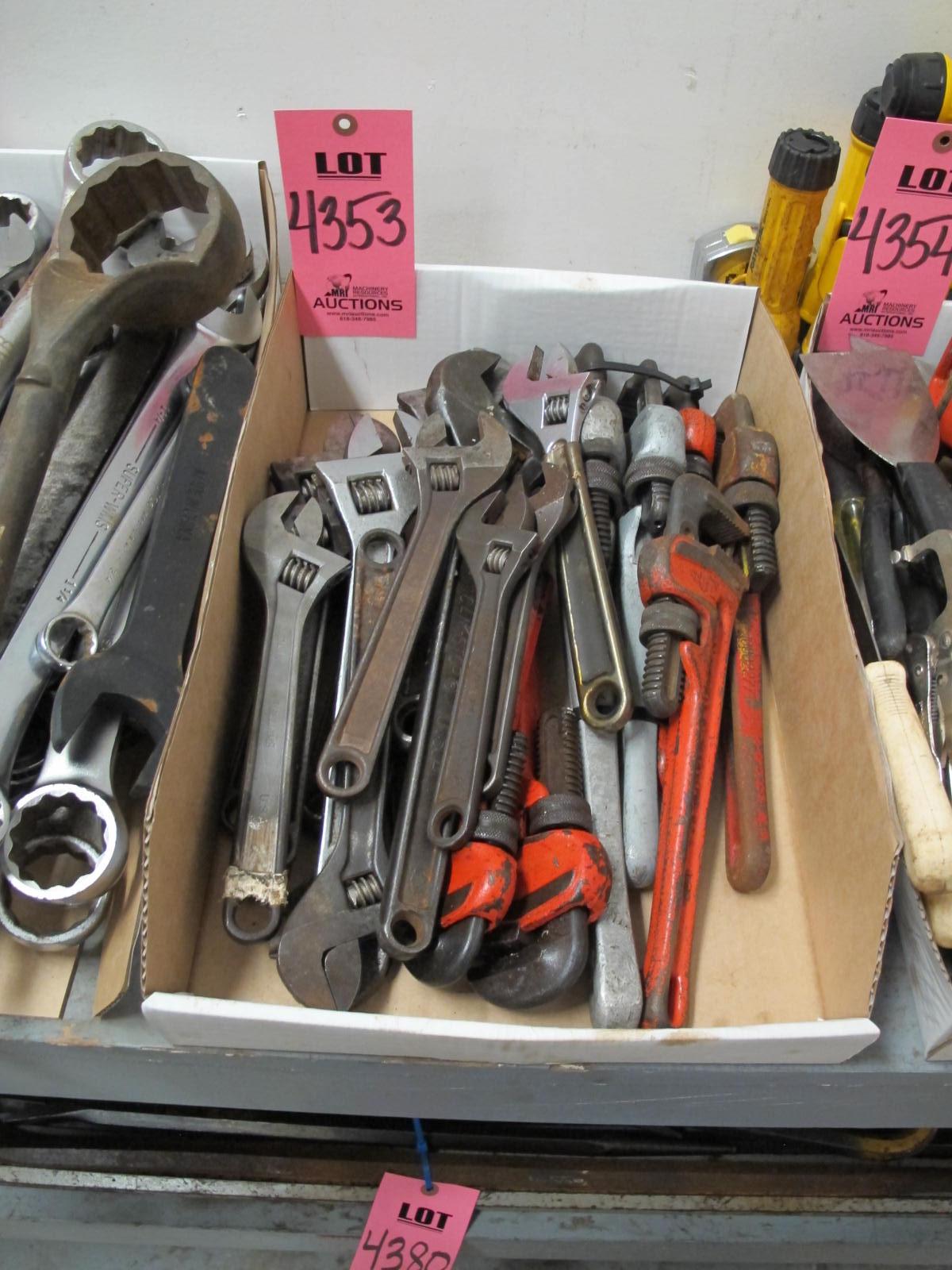 LOT MISC CRESCENT & PIPE WRENCHES (G-30) LOADING & HANDLING FEE $10-4353