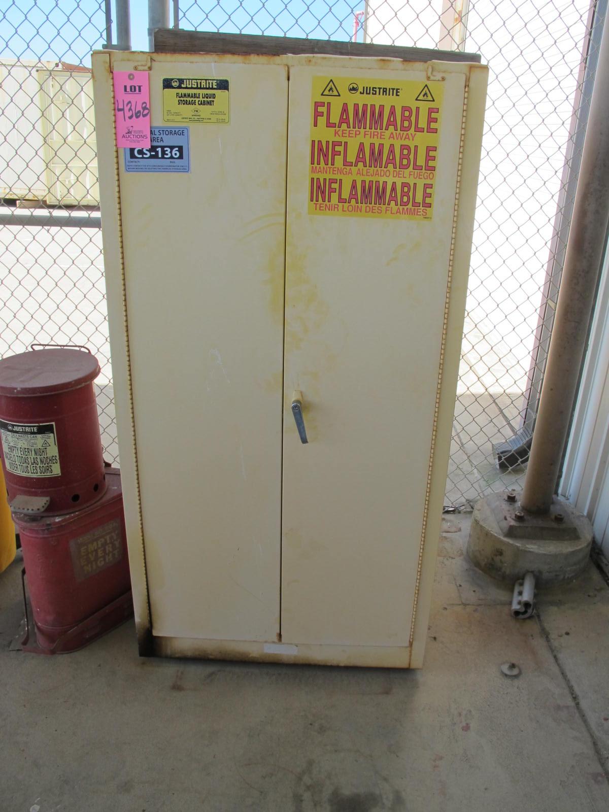JUSTRITE 2-DOOR FLAMMABLE LIQUID SAFETY STORAGE CABINET (G-30) LOADING & HANDLING FEE $50-4368