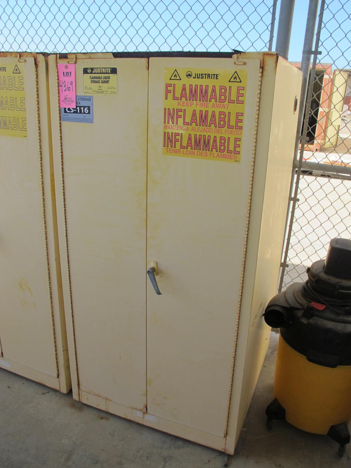 JUSTRITE 2-DOOR FLAMMABLE LIQUID SAFETY STORAGE CABINET (G-30) LOADING & HANDLING FEE $50-4369