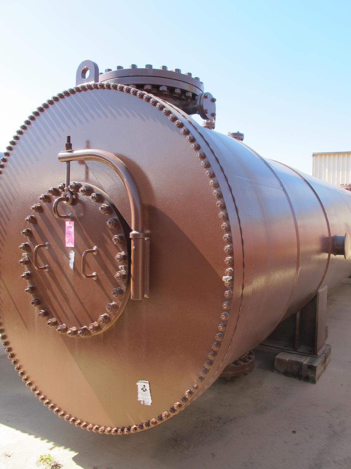 2009 THERMAL ENGINEERING INTERNATIONAL TURBINE PLANT COOLING WATER HEAT EXCHANGER, DIMENSIONS: 79" O.D., OVERALL LENGTH: 494", SHELL WEIGHT: 64,215 LBS, TUBE TYPE: TITANIUM SB338 GRADE 2, TUBESHEET-STATIONARY SA-516-70 W/ TITANIUM CLAD, IMPINGEMENT PROTECTION S/S, S/N T1073502 (FOR COMPLETE DETAILS, SEE SPEC SHEET OR CALL) (G-22) LOADING & HANDLING FEE $15,000-4404