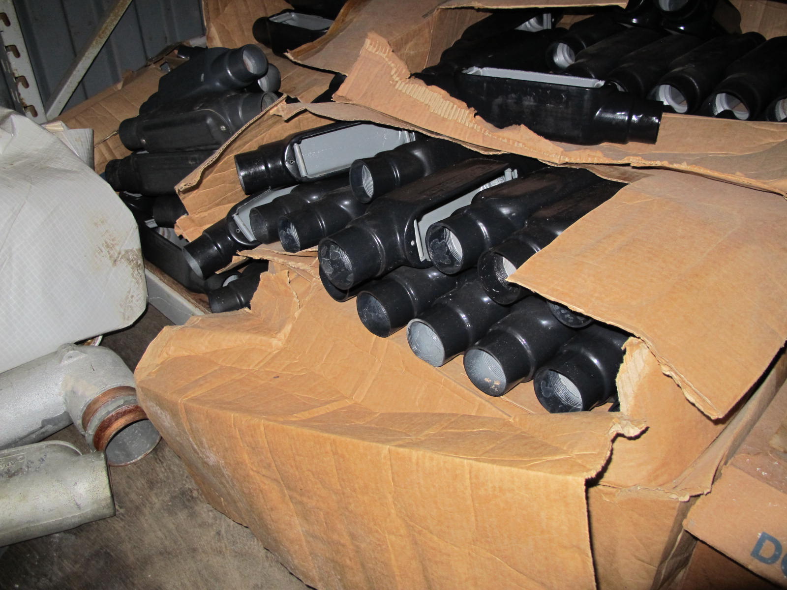 CONTENTS OF 8'X8'X20' STORAGE CONTAINER: "ELECTRICIANS DREAM" LARGE QUANTITY OF: BODY CONDUIT, COUPLINGS, FITTINGS, INLETS, PLASTIC BOND PARTS, STRAPS, HUBS, FORM FITTINGS, PLUS SO MUCH MORE. (G-20/#3) (TO BE PURCHASED ONLY BY AN INSURED BUYER, TO BE LOADED BY HAND. NO FORKLIFT USE ALLOWED.)-4407