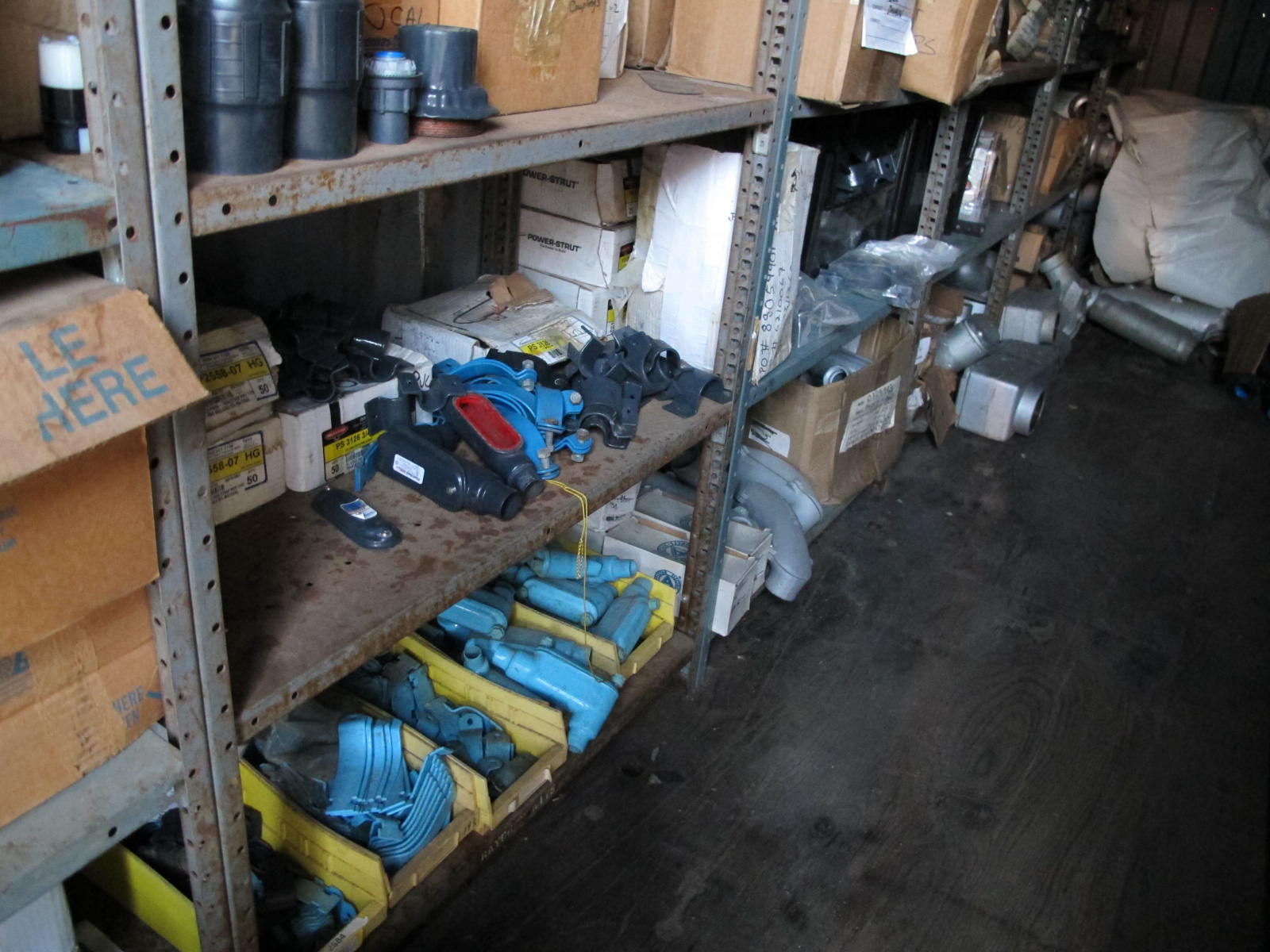 CONTENTS OF 8'X8'X20' STORAGE CONTAINER: "ELECTRICIANS DREAM" LARGE QUANTITY OF: BODY CONDUIT, COUPLINGS, FITTINGS, INLETS, PLASTIC BOND PARTS, STRAPS, HUBS, FORM FITTINGS, PLUS SO MUCH MORE. (G-20/#3) (TO BE PURCHASED ONLY BY AN INSURED BUYER, TO BE LOADED BY HAND. NO FORKLIFT USE ALLOWED.)-4407
