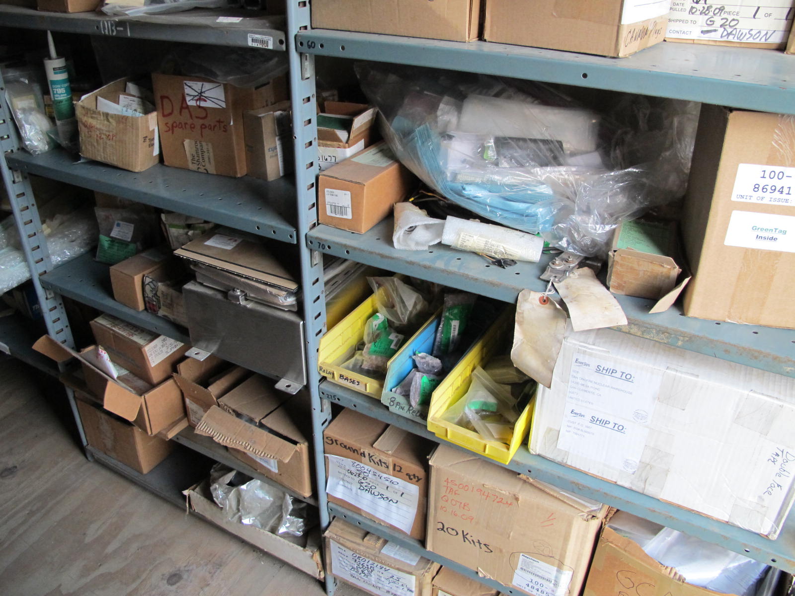 CONTENTS OF 8'X8'X20'STORAGE CONTAINER: "ELECTRICIANS DREAM III" LARGE QUANTITY OF: 9- DRAW CABINET W/LUGS, STUDS, BLANKS, BUTTS & PAR, PLUS SO MUCH MORE. (G-20/#6) (TO BE PURCHASED ONLY BY AN INSURED BUYER, TO BE LOADED BY HAND. NO FORKLIFT USE ALLOWED.)-4409