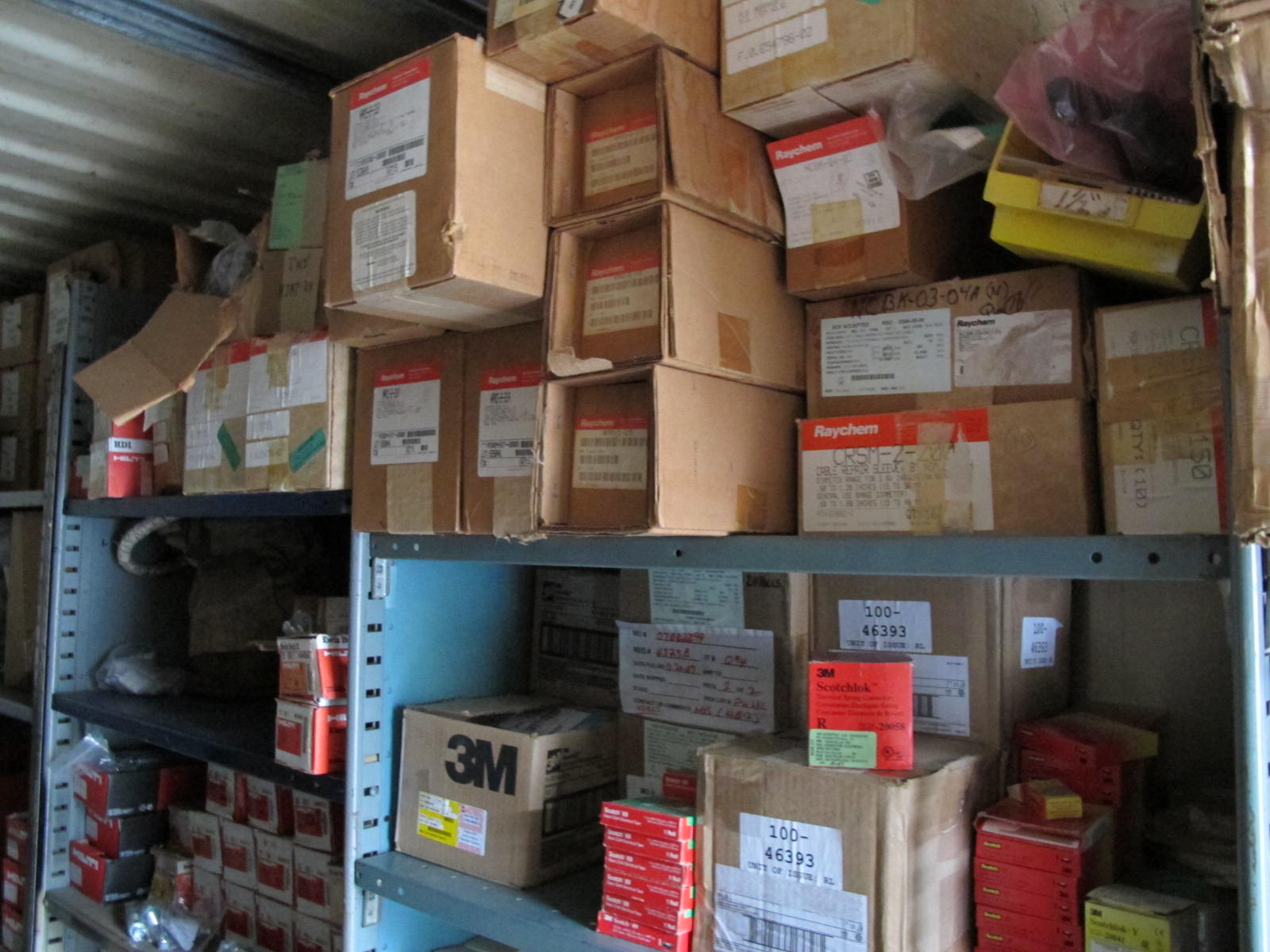 CONTENTS OF 8'X8'X20'STORAGE CONTAINER: "ELECTRICIANS DREAM III" LARGE QUANTITY OF: 9- DRAW CABINET W/LUGS, STUDS, BLANKS, BUTTS & PAR, PLUS SO MUCH MORE. (G-20/#6) (TO BE PURCHASED ONLY BY AN INSURED BUYER, TO BE LOADED BY HAND. NO FORKLIFT USE ALLOWED.)-4409