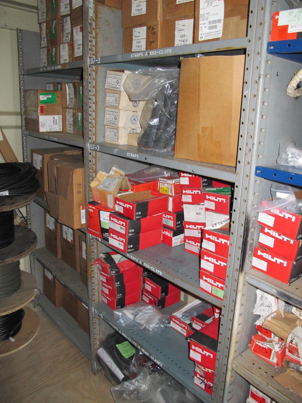 CONTENTS OF 8'X8'X20'STORAGE CONTAINER: "ELECTRICIANS DREAM III" LARGE QUANTITY OF: 9- DRAW CABINET W/LUGS, STUDS, BLANKS, BUTTS & PAR, PLUS SO MUCH MORE. (G-20/#6) (TO BE PURCHASED ONLY BY AN INSURED BUYER, TO BE LOADED BY HAND. NO FORKLIFT USE ALLOWED.)-4409