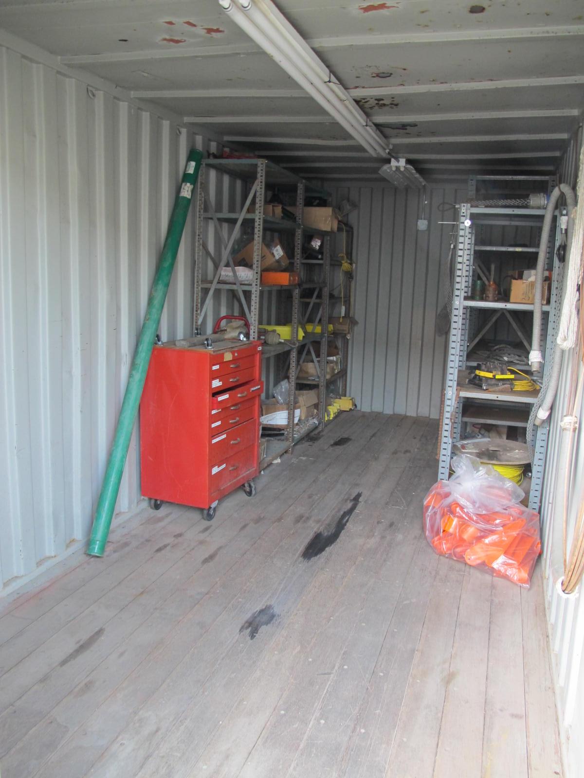 8'X8'X20' STORAGE CONTAINER WITH CONTENTS: MISC. NUTS, BOLTS & ELECTRICAL SUPPLIES (G-20/#4) LOADING & HANDLING FEE $400-4410