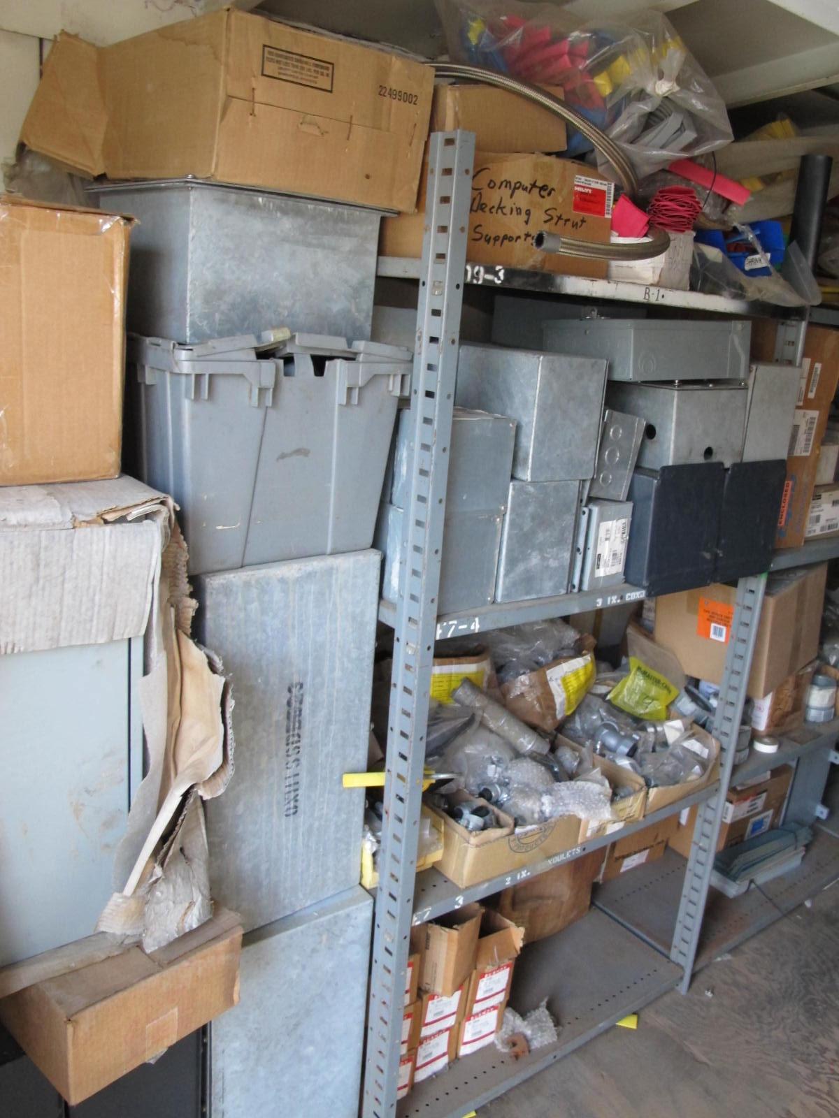 8'X8'X20' STORAGE CONTAINER WITH CONTENTS: "ELECTRICIANS DREAM III" LARGE QUANTITY OF: CONDUIT, HANGERS, ADAPTERS, POWER STRUT, HOFFMAN ELECTRICAL ENCLOSURES, COUPLINGS, FLEXIBLE CONDUIT CONNECTORS, FLEX HANGERS, APPLETON ELECTRICAL BOXES, FITTINGS, PLUS SO MUCH MORE. (G-20/#7) LOADING & HANDLING FEE $400-4411