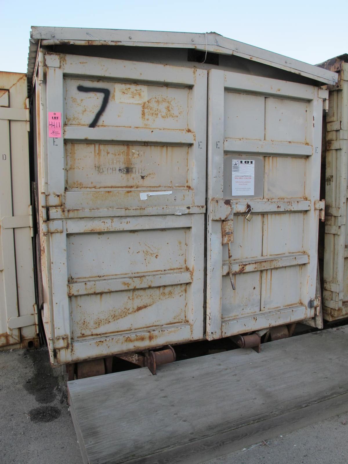 8'X8'X20' STORAGE CONTAINER WITH CONTENTS: "ELECTRICIANS DREAM III" LARGE QUANTITY OF: CONDUIT, HANGERS, ADAPTERS, POWER STRUT, HOFFMAN ELECTRICAL ENCLOSURES, COUPLINGS, FLEXIBLE CONDUIT CONNECTORS, FLEX HANGERS, APPLETON ELECTRICAL BOXES, FITTINGS, PLUS SO MUCH MORE. (G-20/#7) LOADING & HANDLING FEE $400-4411